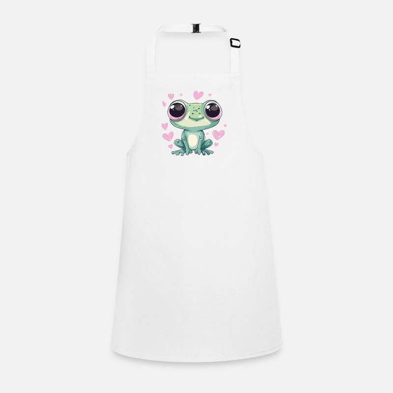 Frog with heart eyes Children's Apron