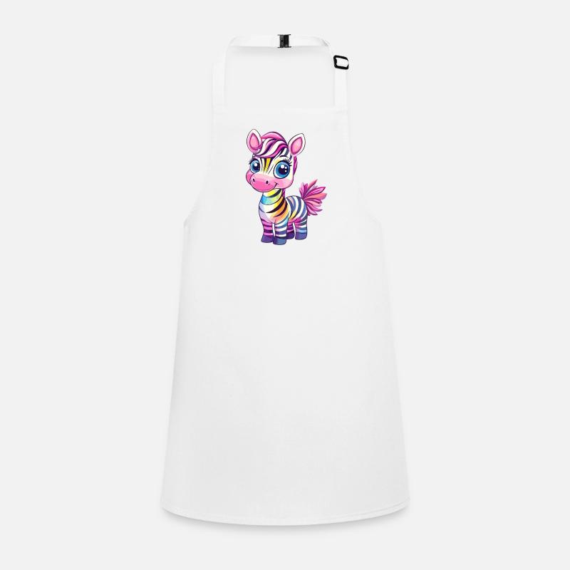 Rainbow Zebra Child Motif Children's Apron