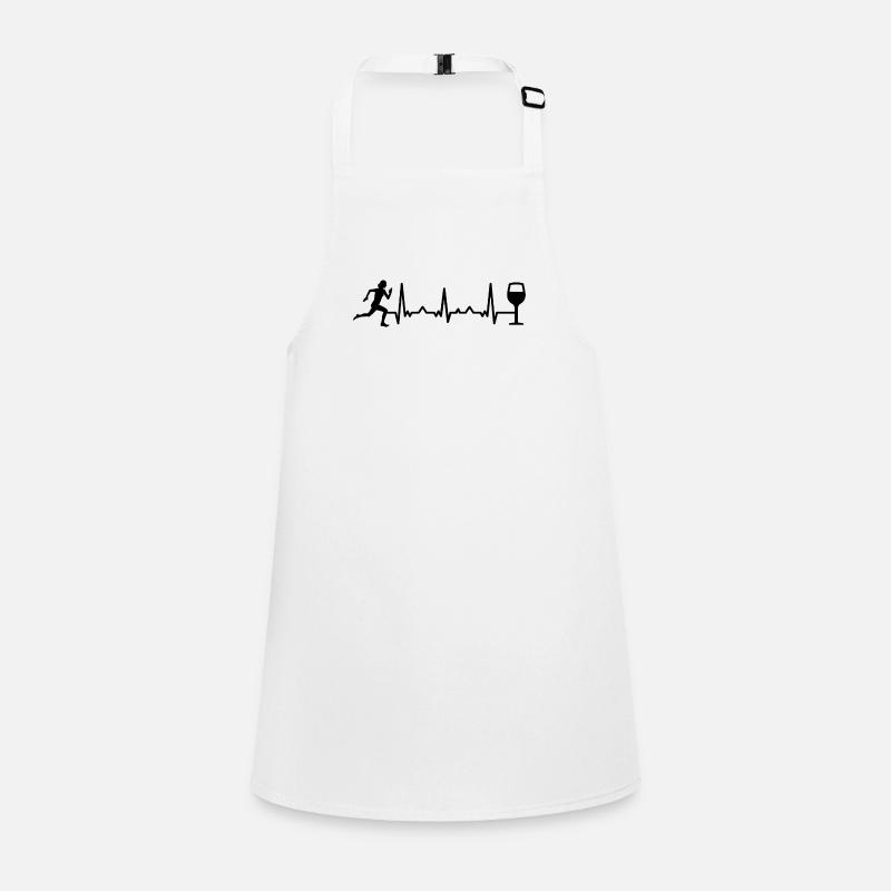 Heartbeat wine and running - Children's Apron