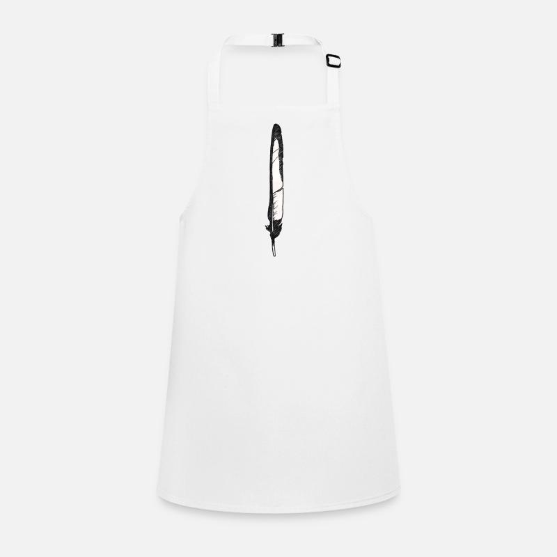 Stylo noir et blanc dessiné à la main (Magpie) Tablier Enfant