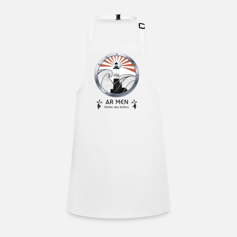 Phare d'AR MEN - BRETAGNE - Tablier Enfant - blanc