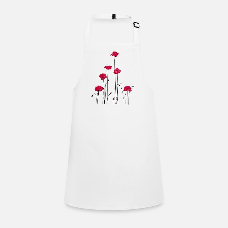 Abstrakte Florale Linienkunst. Mohn Schürze für Kinder