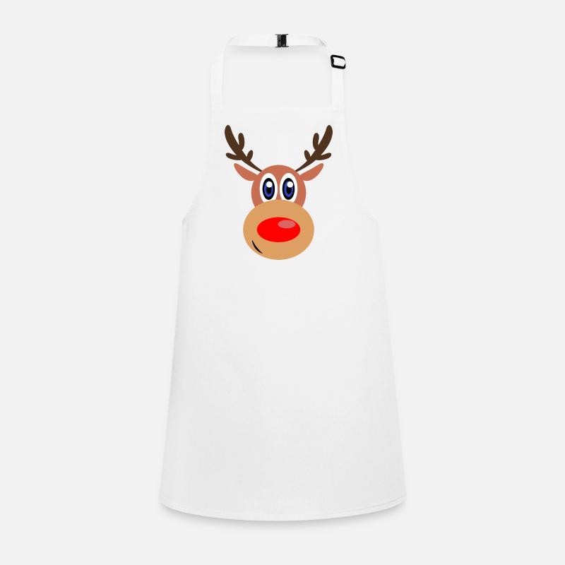 Rudolph Christmas reindeer face Children's Apron