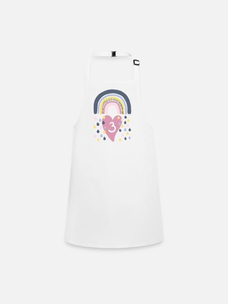 Rainbow 3rd Birthday Children - Children's Apron - white - Front