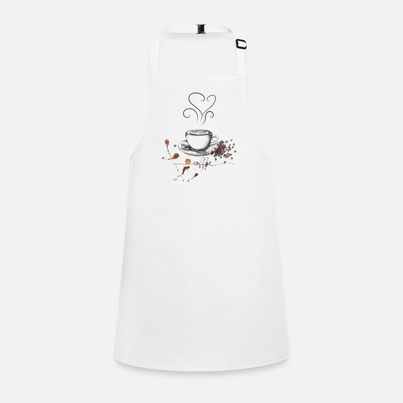 Kaffeetasse und Bohnen Design Schürze für Kinder
