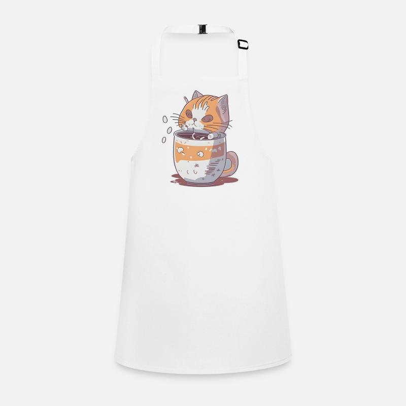 Kawaii Kätzchen, das über einen Becher schaut Schürze für Kinder
