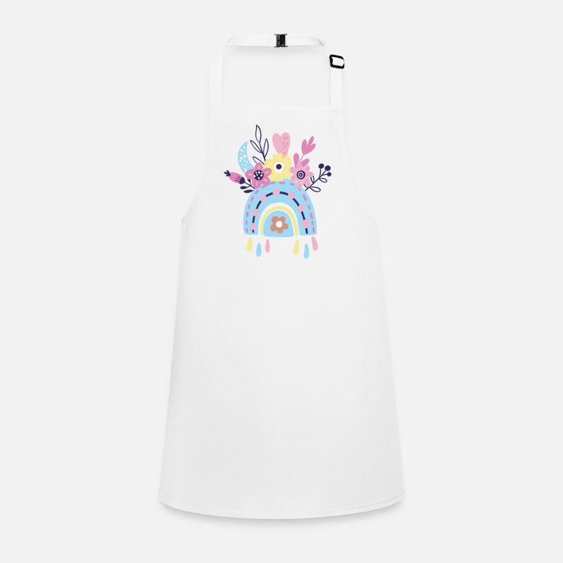 Pastel Rainbow Arc Floral Children's Apron