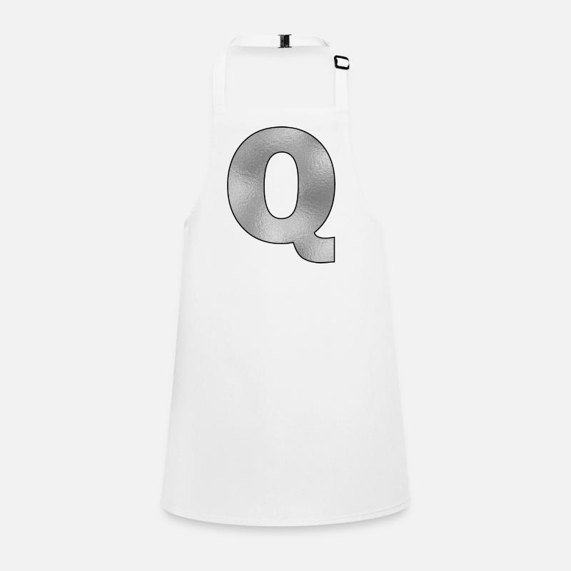 Lettre Q Argent Tablier Enfant