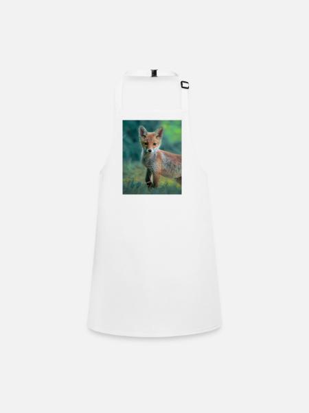 Young Fox - Children's Apron - white - Front