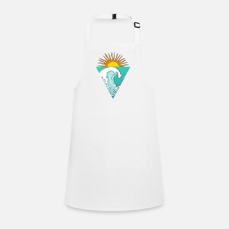 Vague Soleil Mer Triangle Rétro Logo Triangle Tablier Enfant