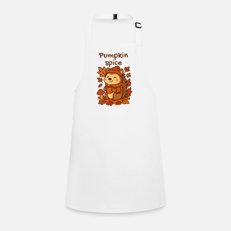 Assaisonnement à la citrouille hérisson avec tasse chaude Épice de citrouille Tablier Enfant