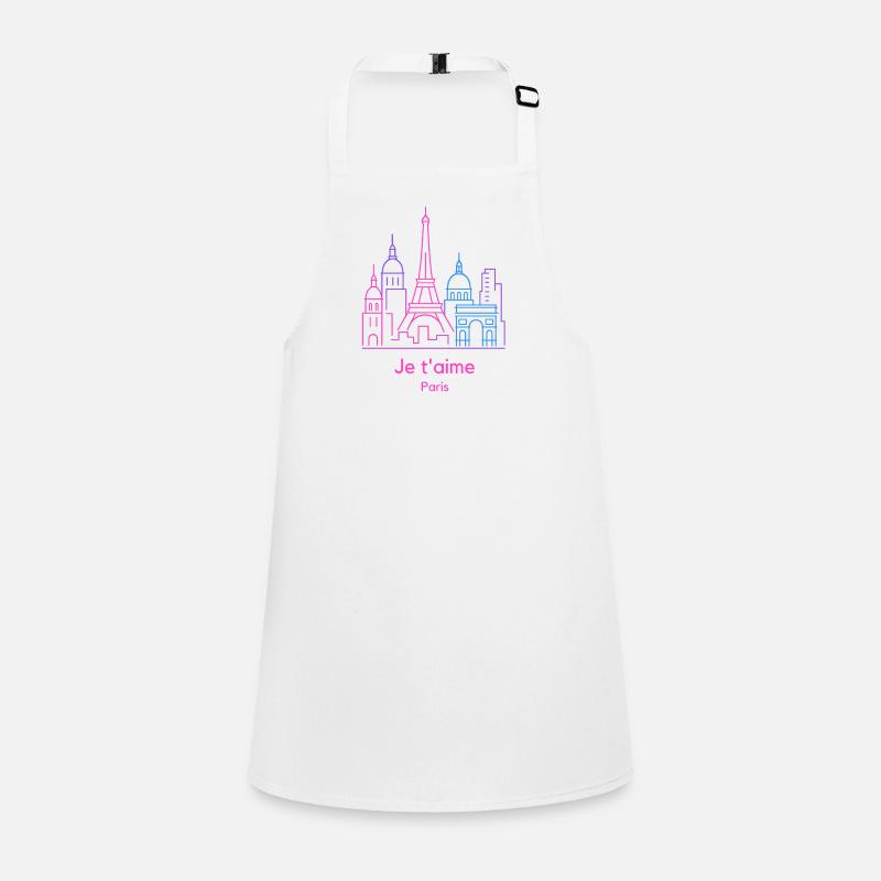 Neon Paris Skyline Je t'aime Children's Apron