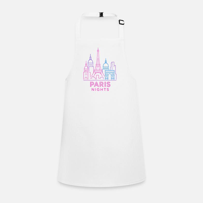 Neon Paris Nächte Skyline Silhouette  Schürze für Kinder