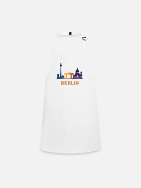 Berliner Skyline Farbverlauf - Schürze für Kinder - Weiß - Vorne