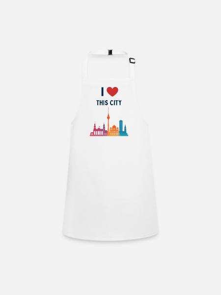 I love this city – colorful skyline - Children's Apron - white - Front