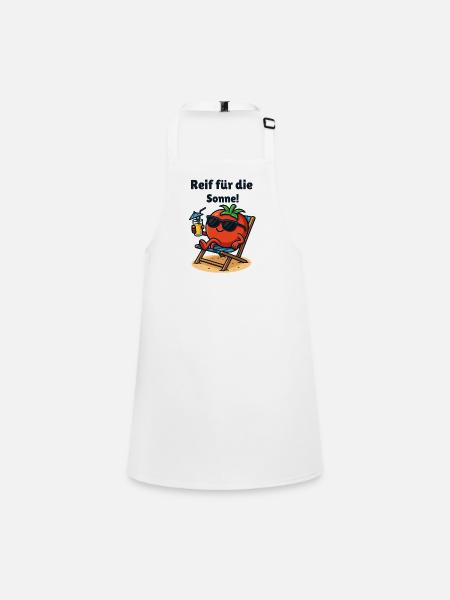 Ripe for the Sun Tomato Ketchup Vegetable Cartoon - Children's Apron - white - Front