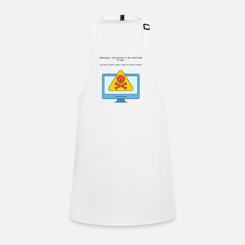 Blue Screen Humor Skull Warning Children's Apron