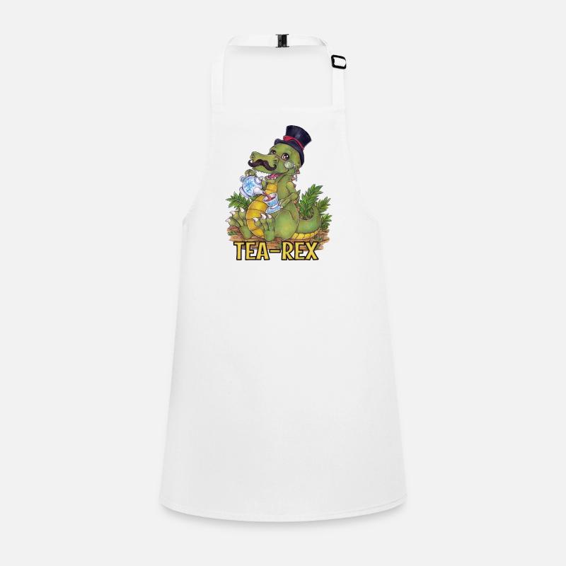 Funny Tea Rex Pun Hand Drawn Dino Children's Apron