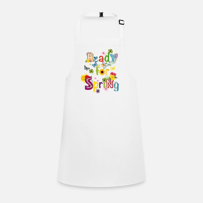 Prêts pour le printemps – Typographie printanière colorée Tablier Enfant