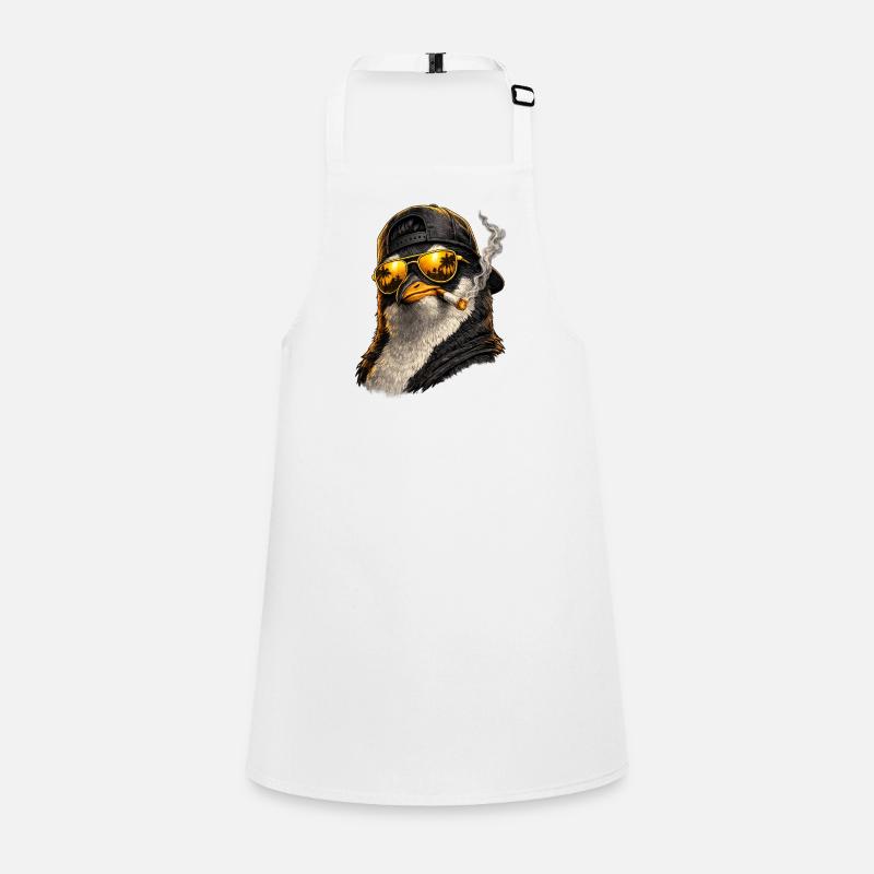 Sunglasses penguin with cigarette butt Children's Apron
