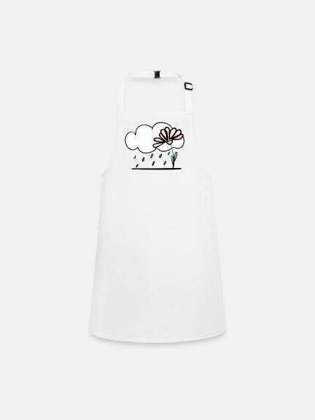 Flower in the rain - Children's Apron - white - Front
