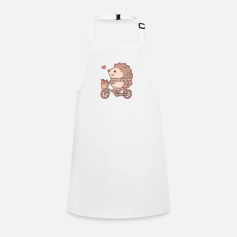 Cute Hedgehog Riding On Bicycle Children's Apron