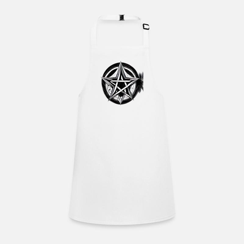 Pentagramme Noir Blanc Invocation Magie Noire Tablier Enfant
