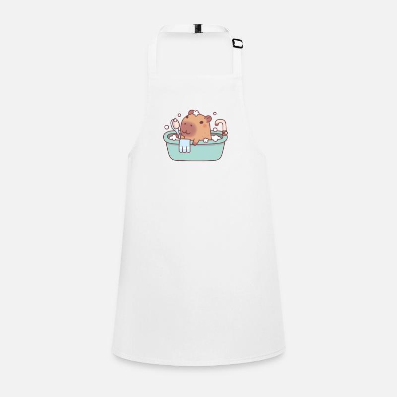Cute Capybara Taking A Bath In Bathtub Children's Apron