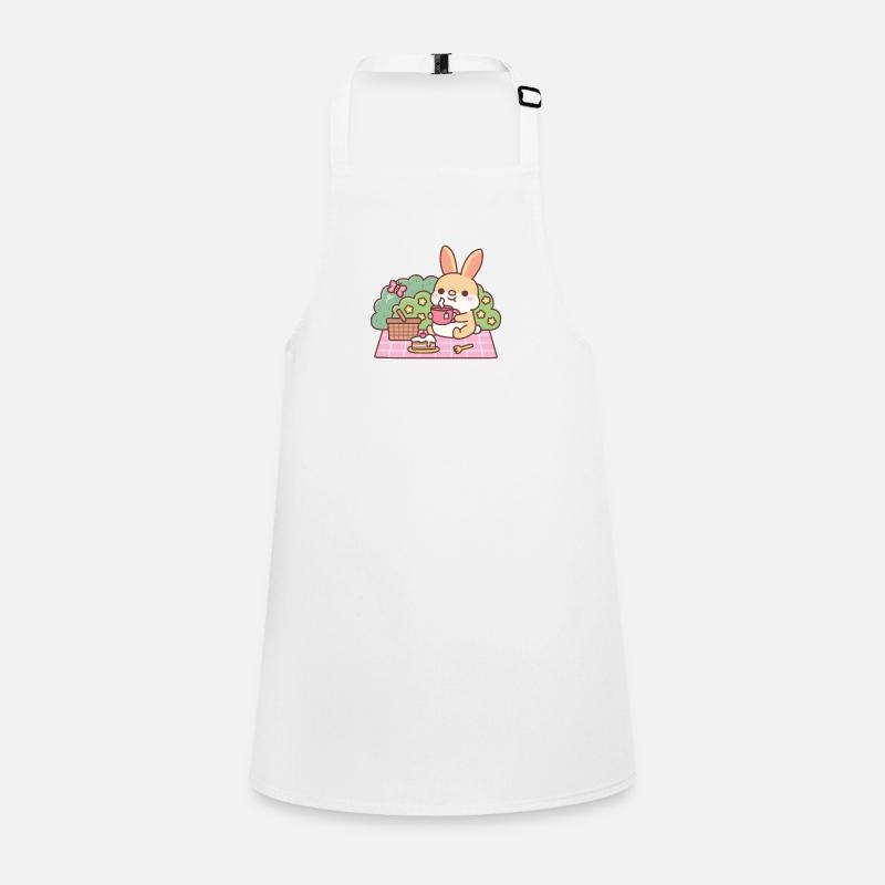 Cute Rabbit Enjoying Tea At Picnic Children's Apron