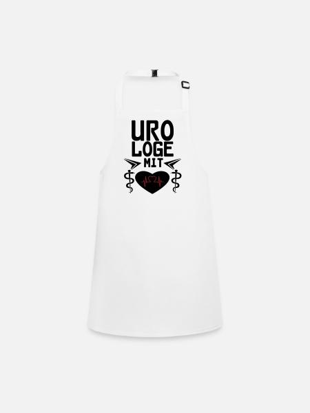 Urologe mit Herz Geschenk - Schürze für Kinder - Weiß - Vorne