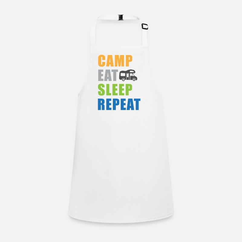 Camp Manger Dormir Répéter Tablier Enfant