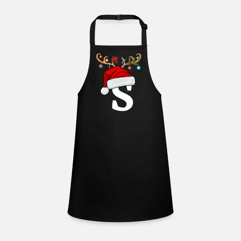 Letter S Christmas hat Children's Apron