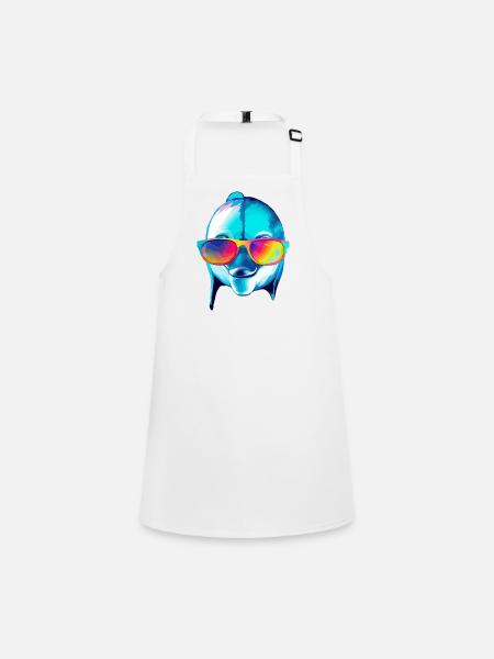 Eko the bespectacled dolphin - Children's Apron - white - Front