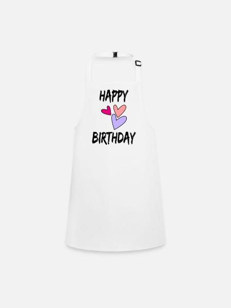 HAPPY BIRTHDAY - Tablier Enfant - blanc - Devant