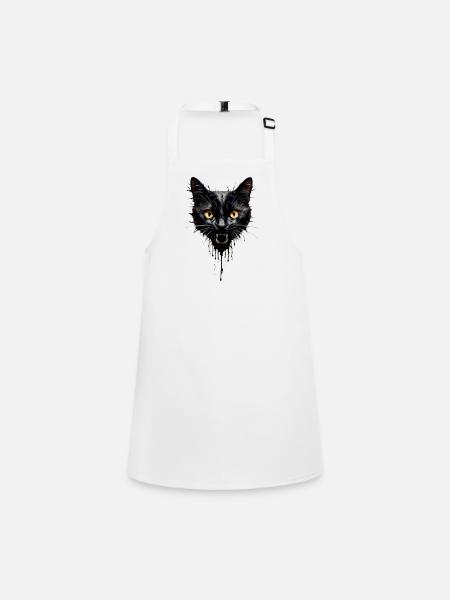 Evil Cat - Children's Apron - white - Front