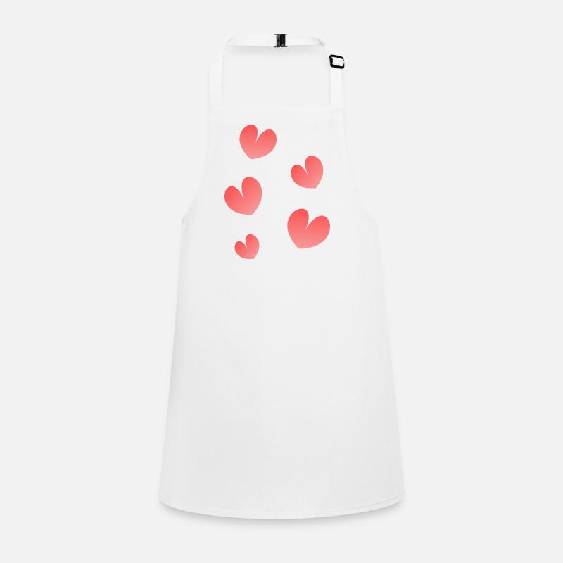 Blooming Hearts on Black Background Children's Apron