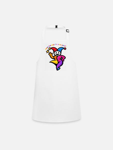 Colorful Jester Dance Greeting - Children's Apron - white - Front