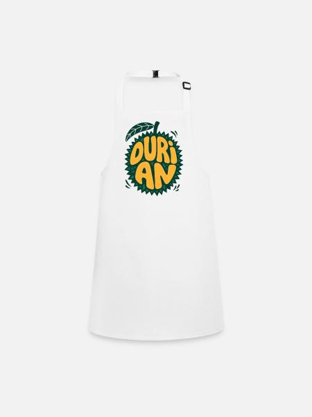 Durian fruit logo with spikes - Children's Apron - white - Front