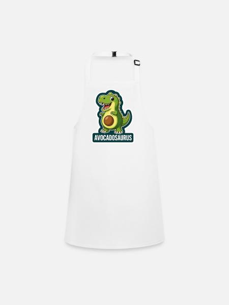 Niedlicher Avocadosaurus Dinosaurier T-Rex - Schürze für Kinder - Weiß - Vorne
