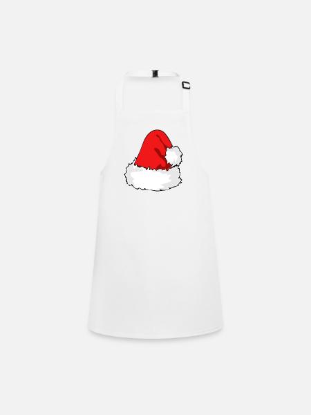 Chapeau de Noël - Tablier Enfant - blanc - Devant