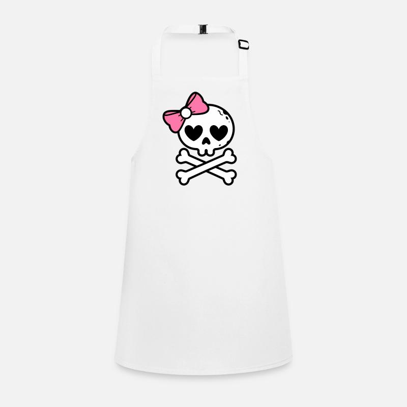 Cute Pink Bow Skull and Crossbones Children's Apron