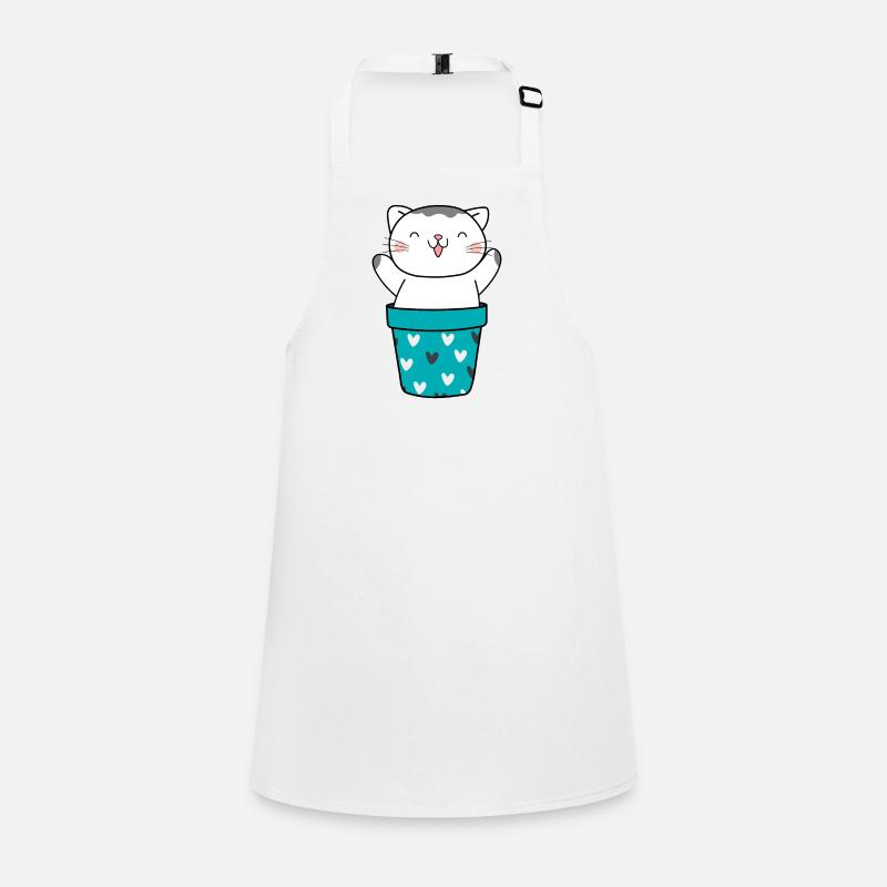 Chat mignon dans un pot de fleurs Tablier Enfant