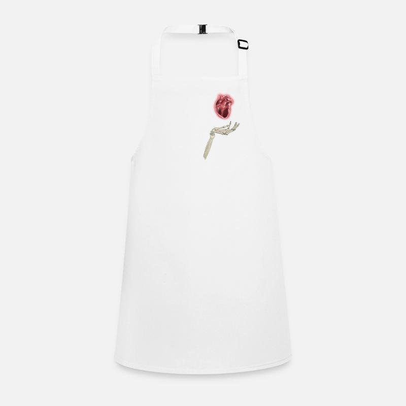 Bonehand with Heart - Children's Apron - white