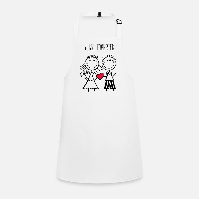 Just Married Brautpaar - Hochzeit - Geschenk Schürze für Kinder
