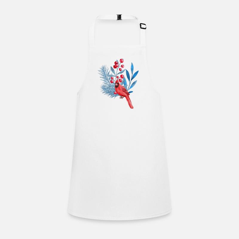 Cardinal rouge en feuilles bleues Tablier Enfant