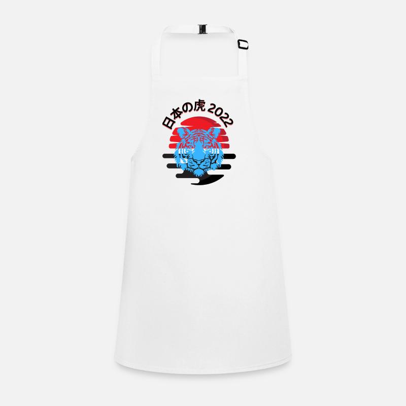 日本の虎 2022 1 - Children's Apron - white