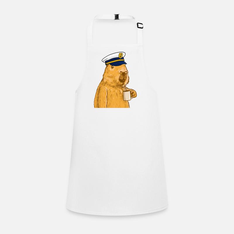 Capitaine de bateau Capybara avec casquette de capitaine Tablier Enfant