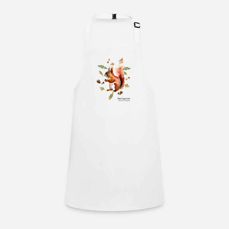 Red Squirrel with name in dark text Children's Apron