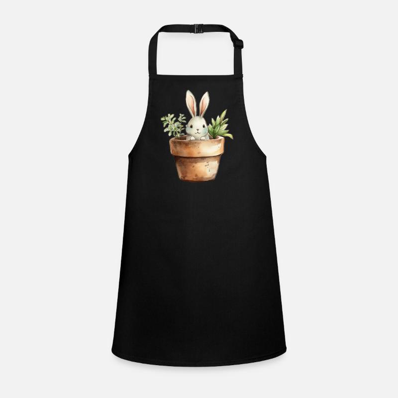 Lapin dans un pot de fleurs - pour la classe lapin Tablier Enfant