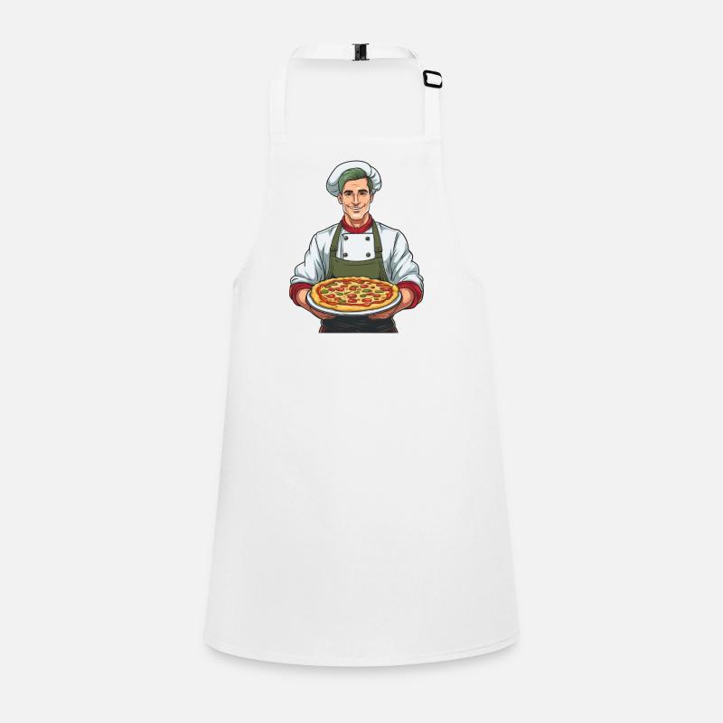 Pizzaïolo avec une délicieuse pizza Tablier Enfant